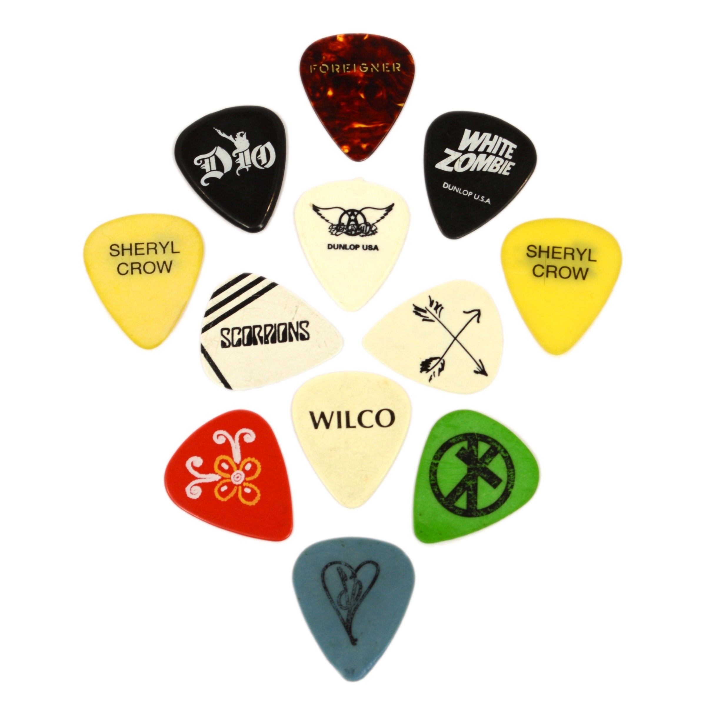 12-Pack Original Tour Guitar Picks for Concert - Scorpions, Foreigner, Aerosmith Style - Perfect for Rock Performances & Guitar Practice