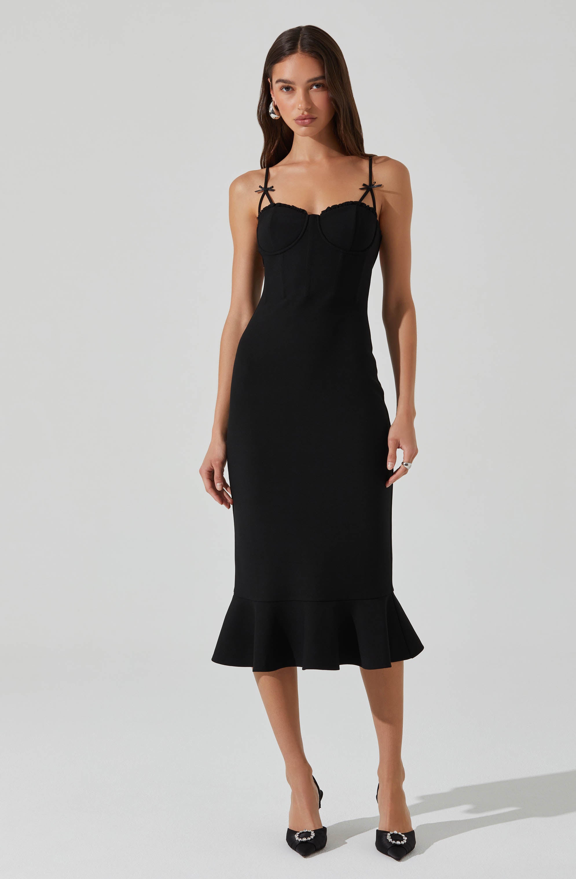 Adana Bow Detail Bustier Dress - Elegant Women's Formal & Party Wear for Weddings, Prom & Evening Events