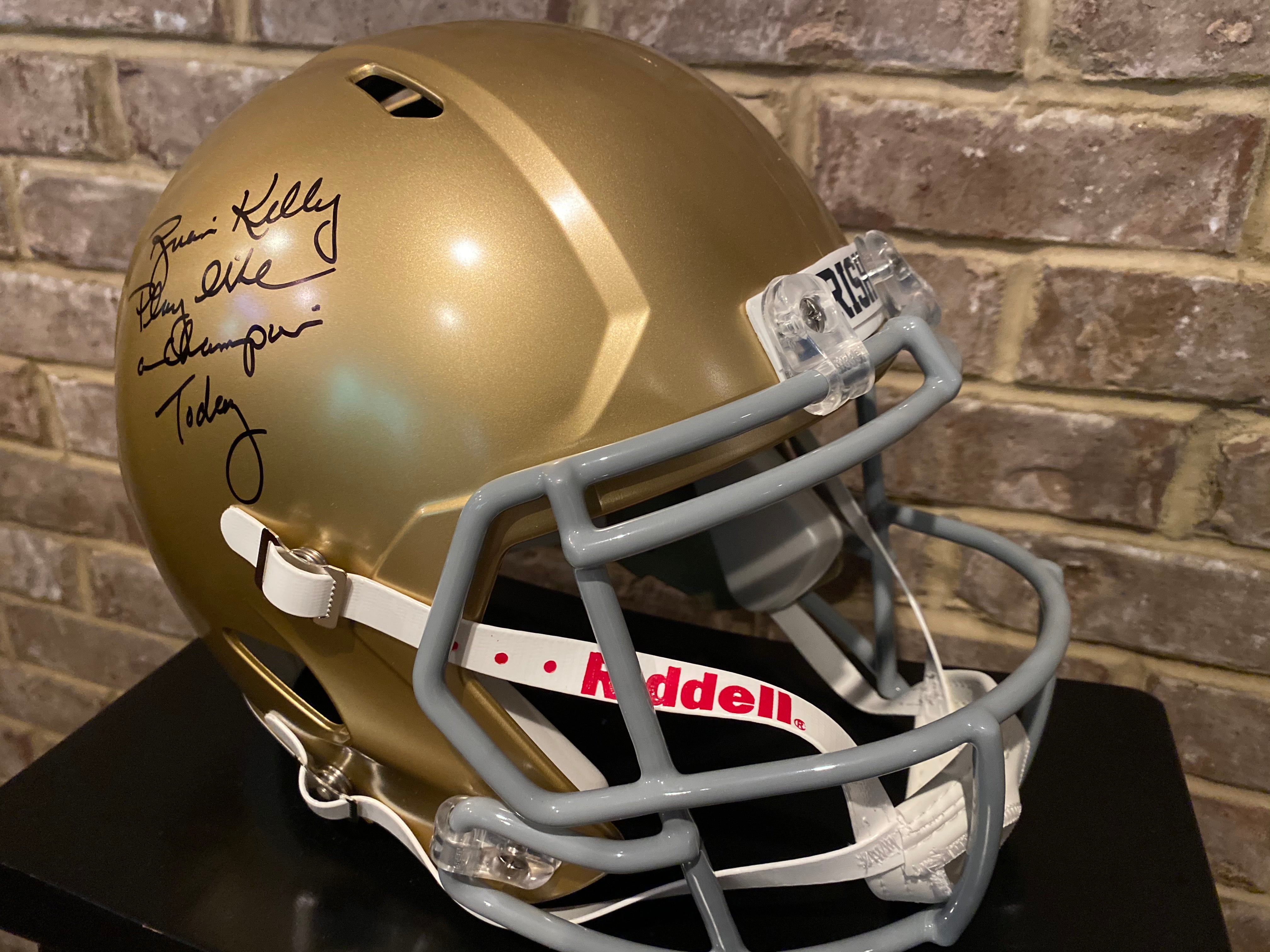 Brian Kelly Autographed Notre Dame Football Helmet with 