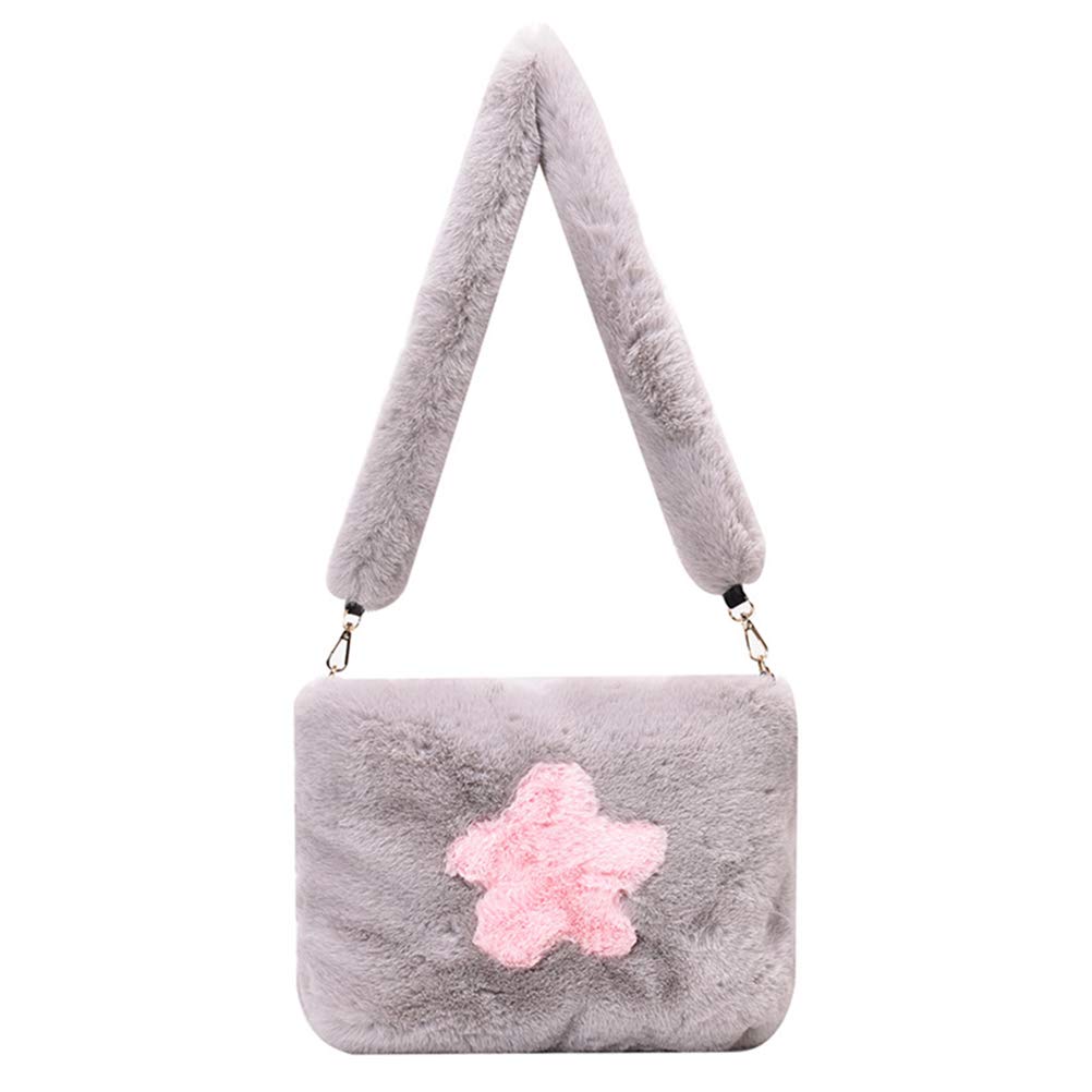 Floral Print Women's Shoulder Bag - Stylish Plush Tote Handbag for Women, Cute & Portable Everyday Purse | Perfect for Work, Shopping & Travel Accessories