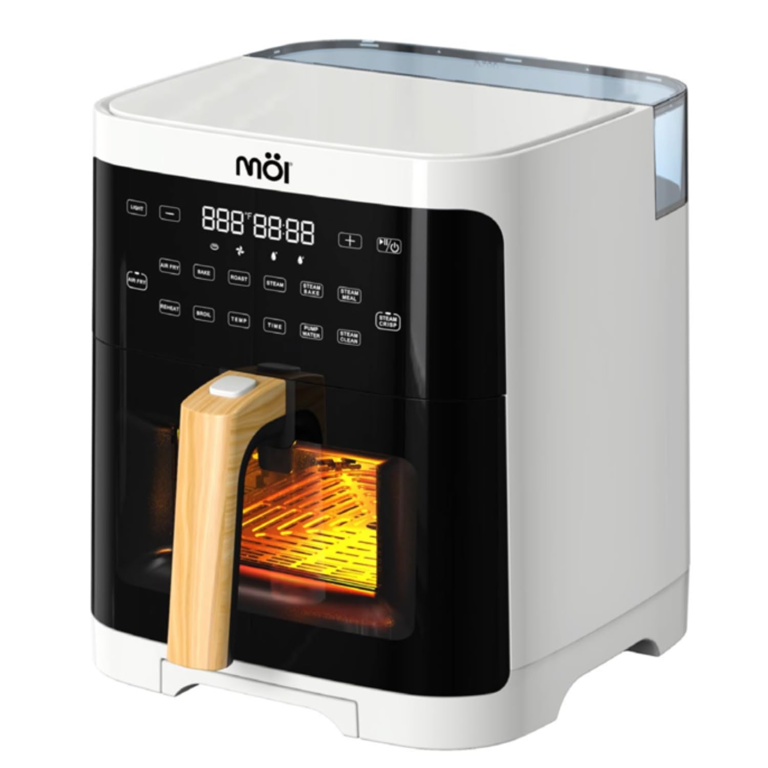 5QT Digital Air Fryer with Steam Function - Stainless Steel Convection Oven Toaster, 12 Presets & Adjustable Temperature for Oil-Free Cooking | Perfect for Healthy Meals, Quick Snacks & Family Dinners