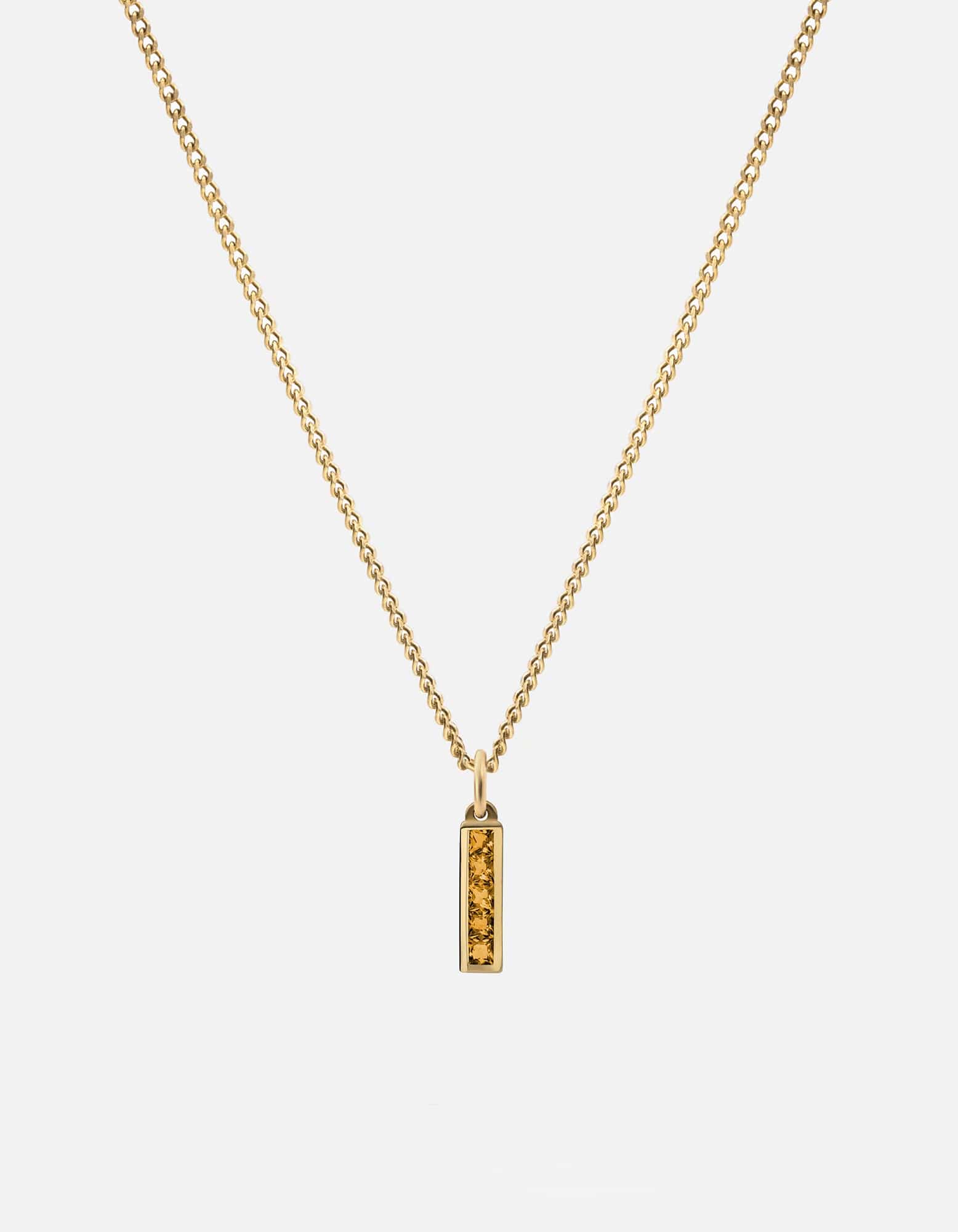 Elegant Slim Totem Citrine Necklace in Gold Vermeil - Perfect for Everyday Wear, Gifts & Spiritual Healing