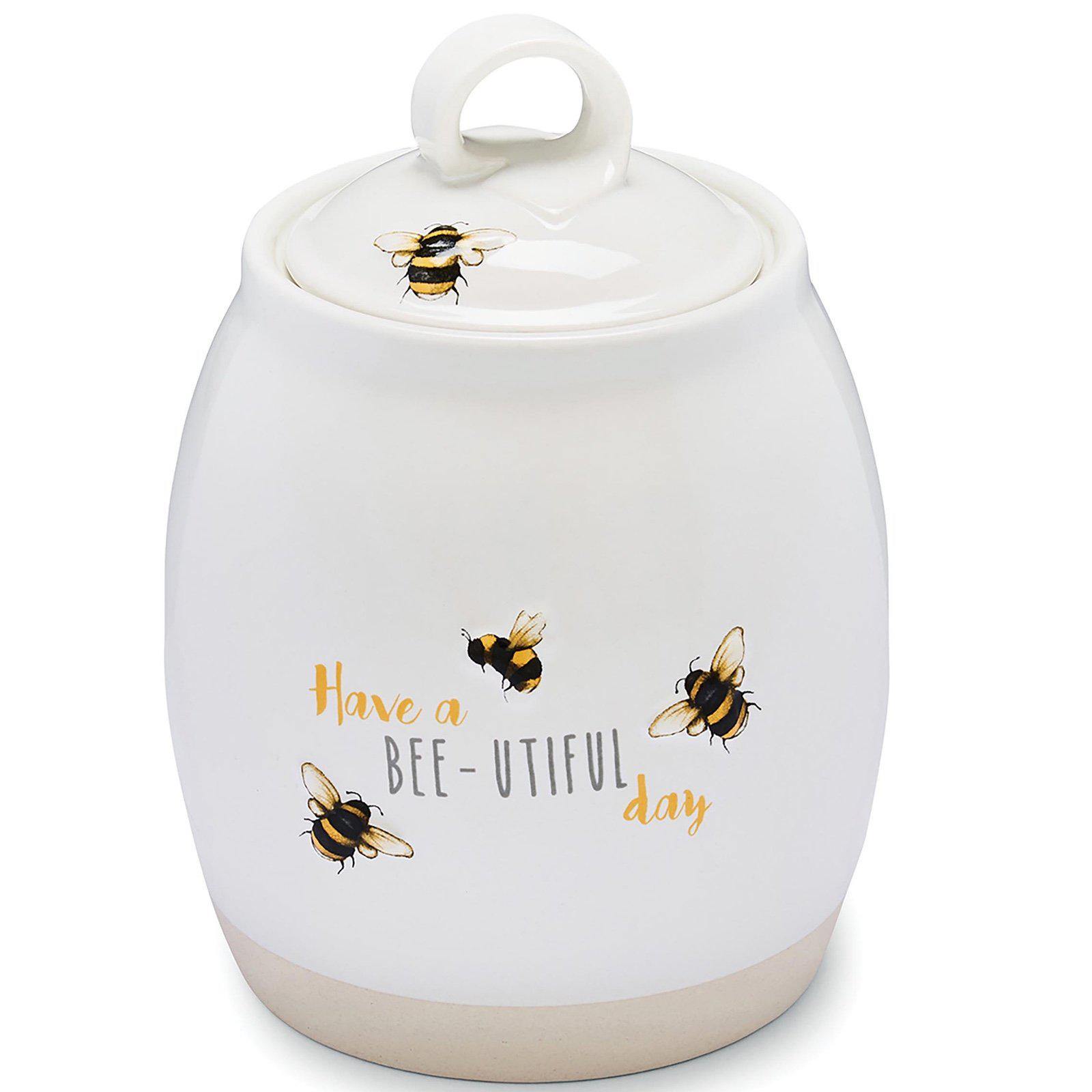 Bumble Bees Ceramic Tea Canister - Airtight Storage for Loose Leaf Tea, Coffee & Herbs | Perfect for Kitchen, Pantry & Gift Giving