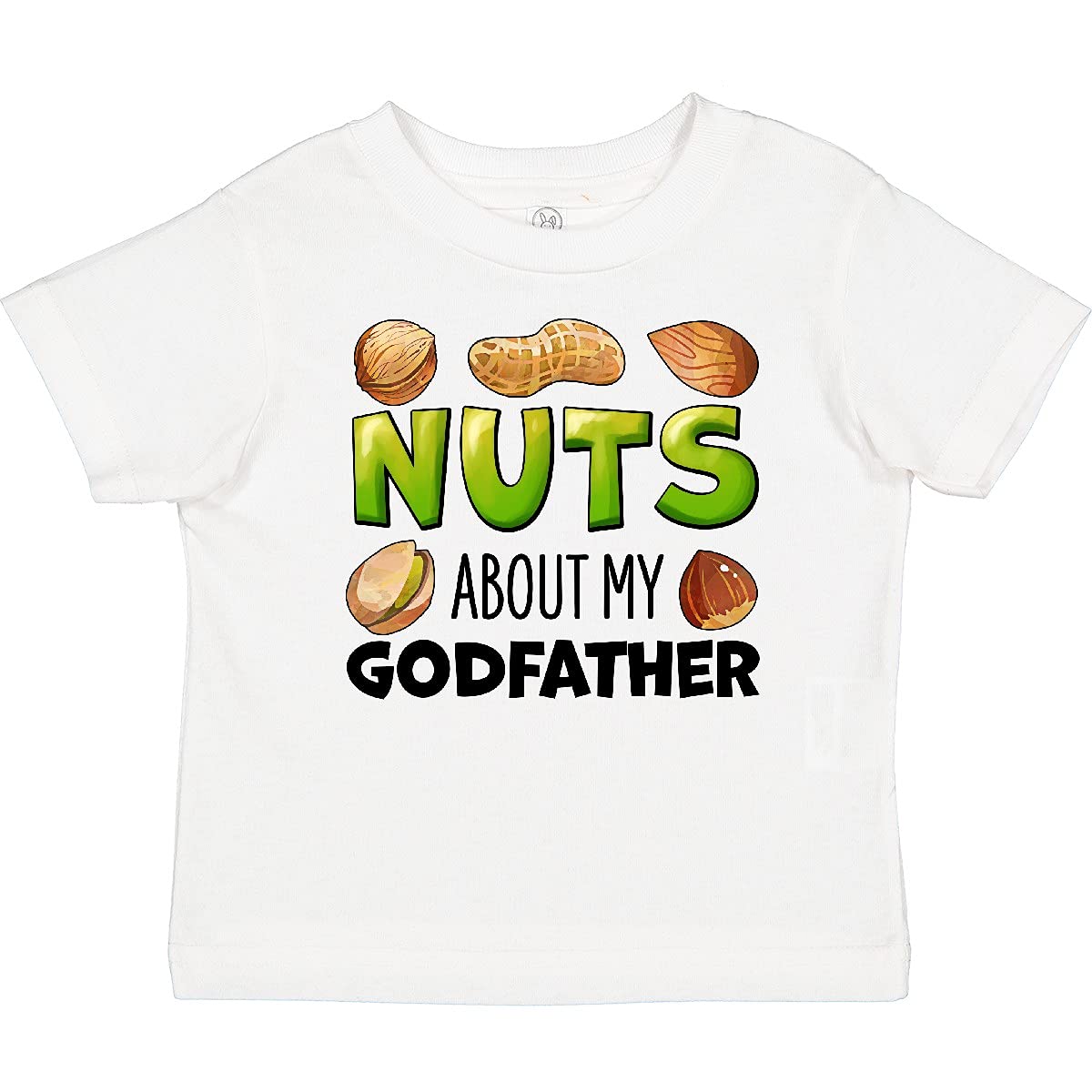 Inktastic Nuts About My Godfather Peanut Almond Pistachio Baby T-Shirt - Cute Graphic Tee for Infants & Toddlers - Perfect for Family Gatherings, Birthday Gifts & Casual Outings