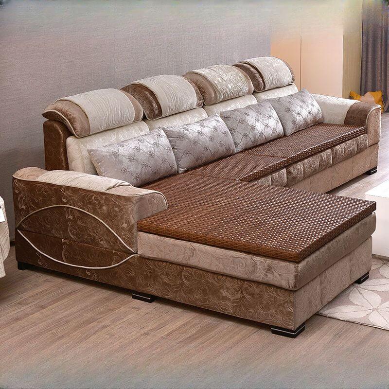 L-Shaped Reclining Sofa in Coffee Brown - Right-Hand Facing Sectional Couch with Cup Holders | Perfect for Living Room, Home Theater & Family Gatherings