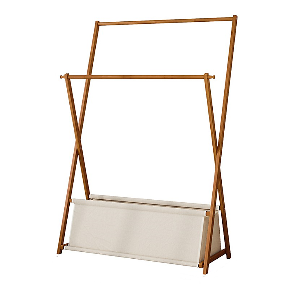 100x155cm Freestanding Clothes Rail Rack with Lower Storage Shelf - Heavy Duty Garment Hanger for Bedroom, Closet & Laundry Room Organization | Space Saving Clothing Rack for Dresses, Coats & Wardrobe Storage