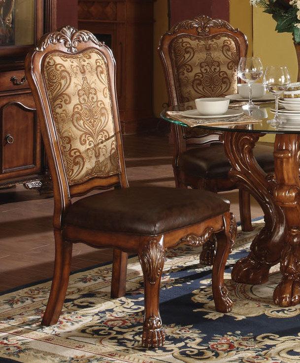 Acme Dresden Cherry Wood Side Chairs Set of 2 - Elegant Dining Room Chairs for Kitchen, Dining Table, or Breakfast Nook - 60012