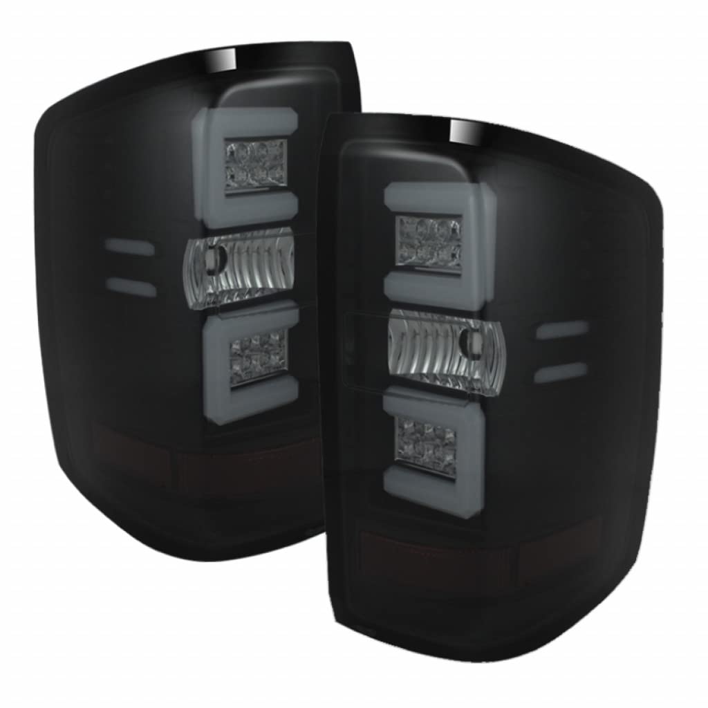 2015-2016 GMC Sierra 2500/3500 HD LED Tail Lights Pair with Black Smoke Light Bar - Upgrade Your Truck's Style & Visibility (Part# 5079992) | Perfect for Night Driving & Off-Road Adventures