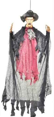 36 Inch Hanging Bowler Man Prop - Spooky Halloween Decoration for Indoor & Outdoor Party Decor