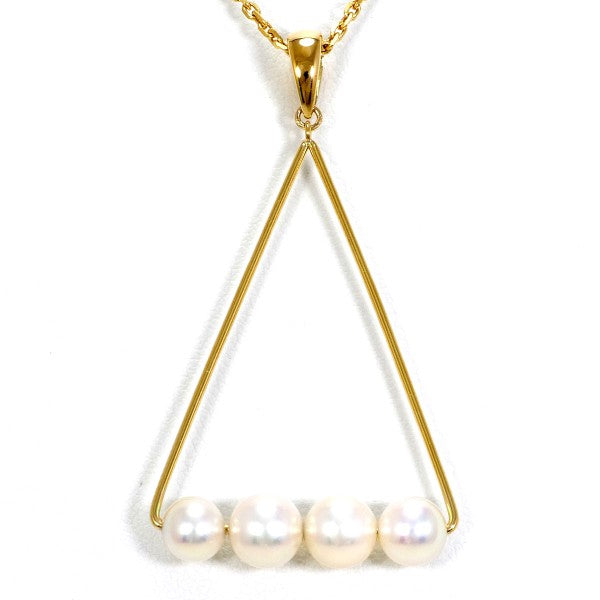18K Yellow Gold Pearl Necklace for Women - Elegant & Timeless Jewelry Gift for Birthday, Anniversary & Special Occasions