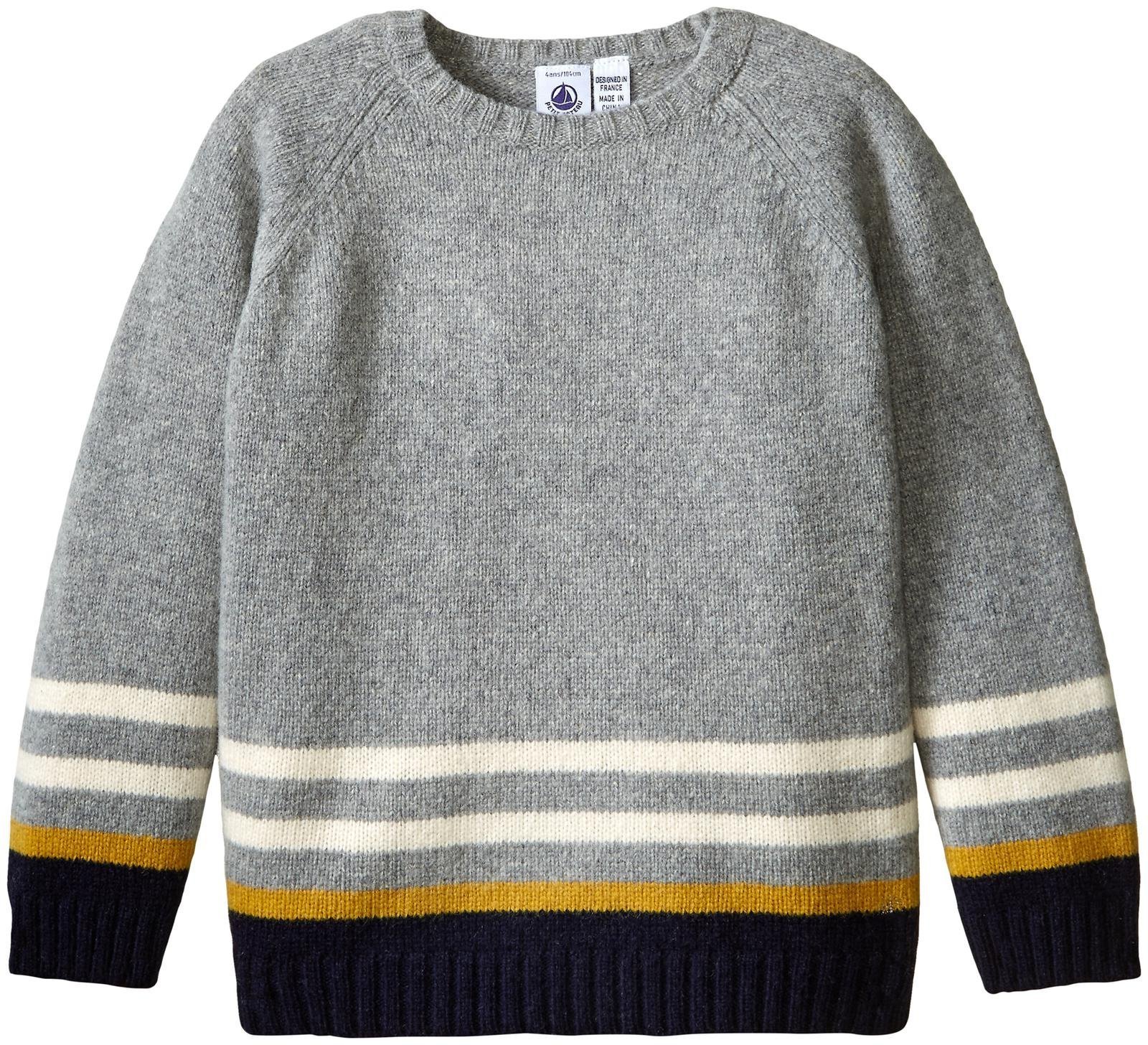Petit Bateau Boys' Colorblock Crewneck Sweater - Soft Cotton Knit Pullover for Kids - Perfect for School, Playdates & Family Outings
