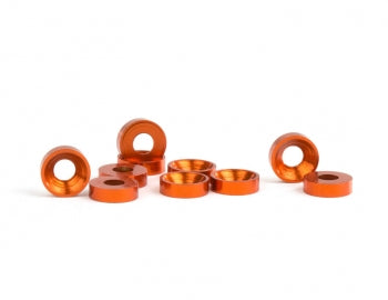Premium Aluminum M3 Countersunk Washers - Orange Anodized for Electronics, DIY Projects & Automotive Use - Durable & Corrosion-Resistant Hardware for Secure Fastening