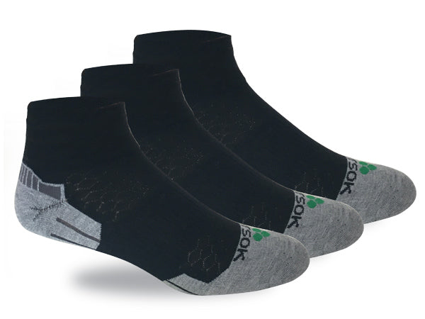 CX3 Quarter Black Socks (3-Pair Pack) - Comfortable & Durable for Running, Hiking & Everyday Wear