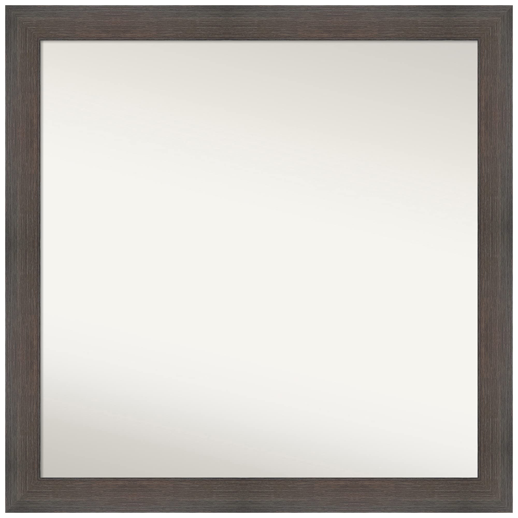 Amanti Art 25x25 Inch Non-Beveled Custom Wall Mirror with Hardwood Chocolate Narrow Frame - Bathroom, Living Room, Bedroom Decor - Various Sizes Available