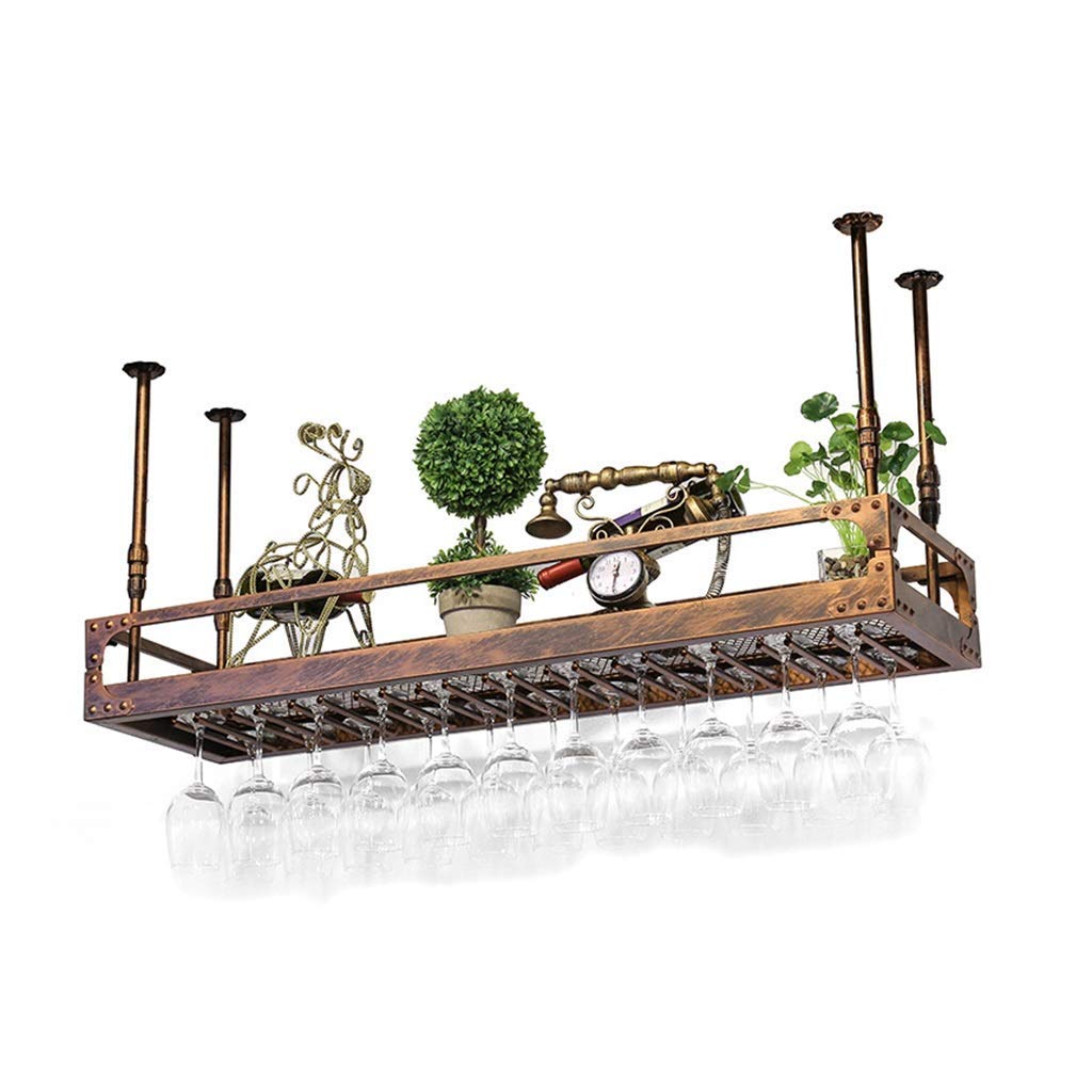 Premium Wooden Wine Glass Hanging Rack - European Style Goblet Holder for Bar & Home, Wall Mounted Stemware Storage Organizer (Brown, 35x120cm) - Perfect for Kitchen, Dining Room & Wine Cellar Organization