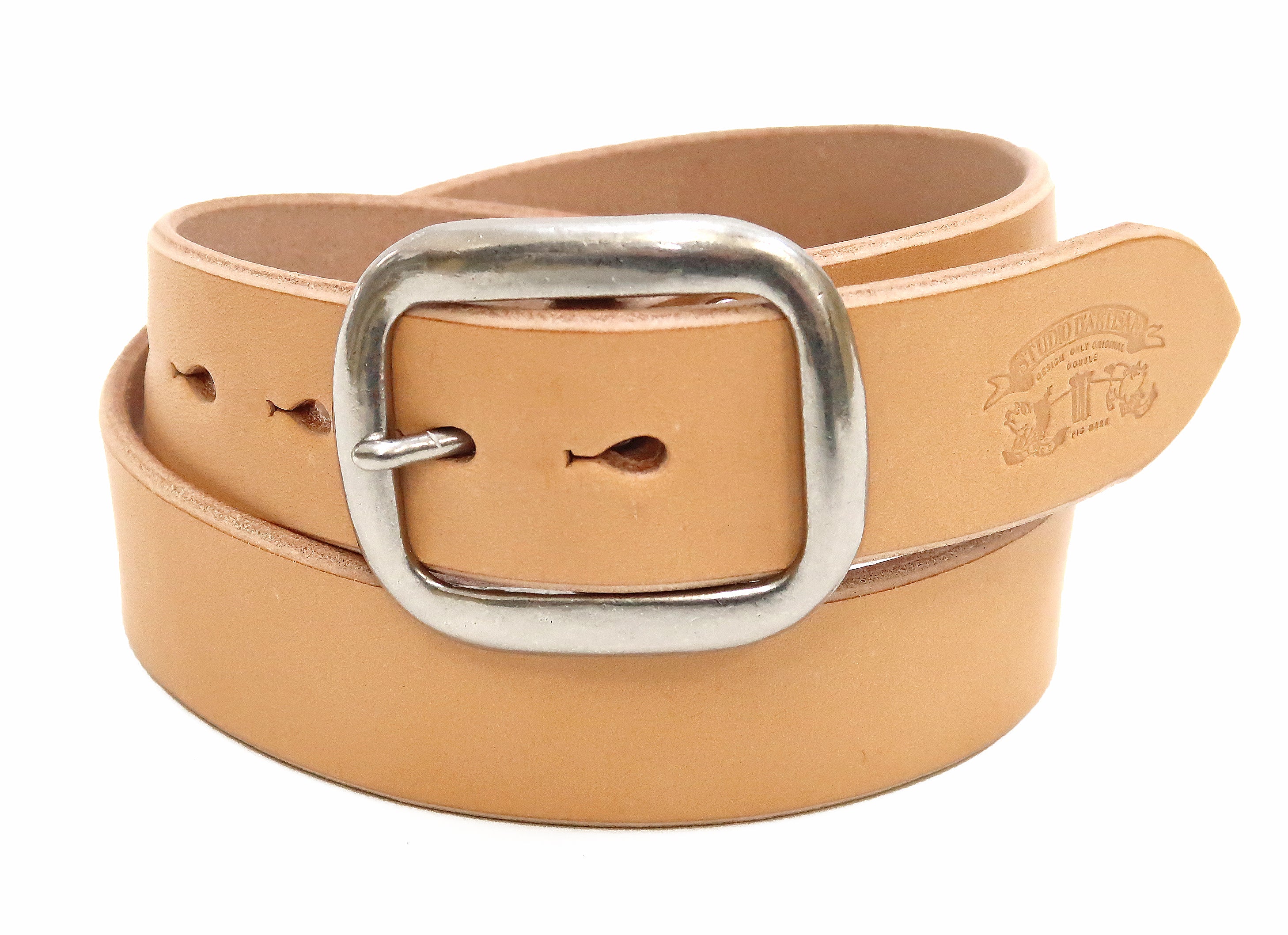 Studio D'artisan Men's Genuine Leather Belt - 38mm Wide, 5mm Thick with Heavy Duty Oval Buckle - Size B81 Natural Tan - Perfect for Casual Wear, Office & Jeans
