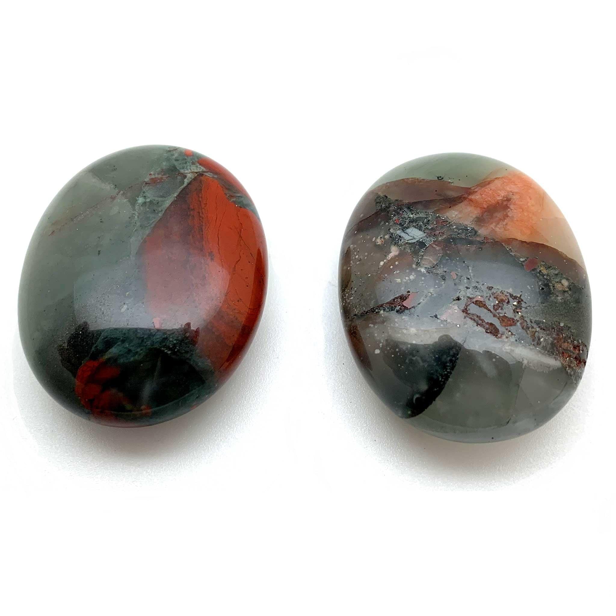 Natural Bloodstone Palm Stone - Healing Crystal for Stress Relief & Energy Balance | Perfect for Meditation, Reiki & Home Decor