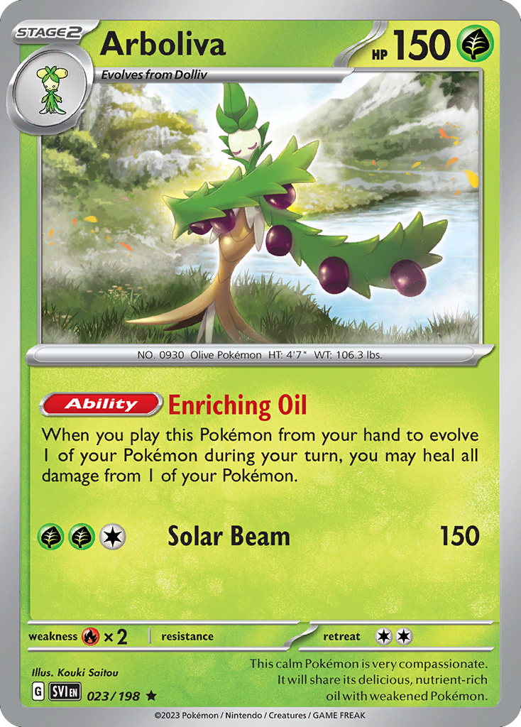 Arboliva 023/198 - Rare Pokemon Trading Card - Collectible for Fans & Players | Perfect for Battles, Trading & Display