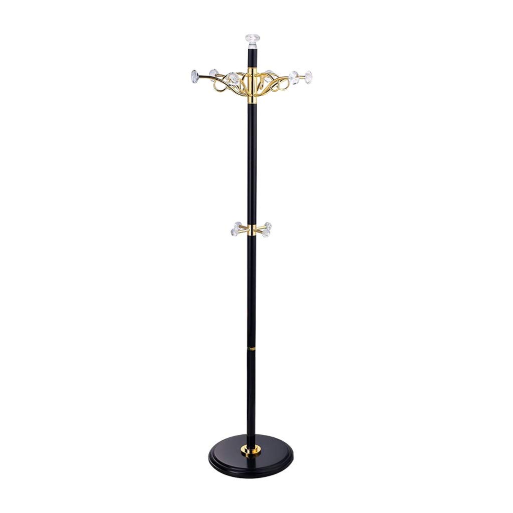 Premium Aluminum Alloy Rotating Coat Rack with Stainless Steel Hooks - Space Saving Hat & Jacket Hanger for Home, Living Room, Bedroom & Entryway Storage (Black) - Ideal for Organizing Coats, Scarves, Bags & Accessories in Small Spaces