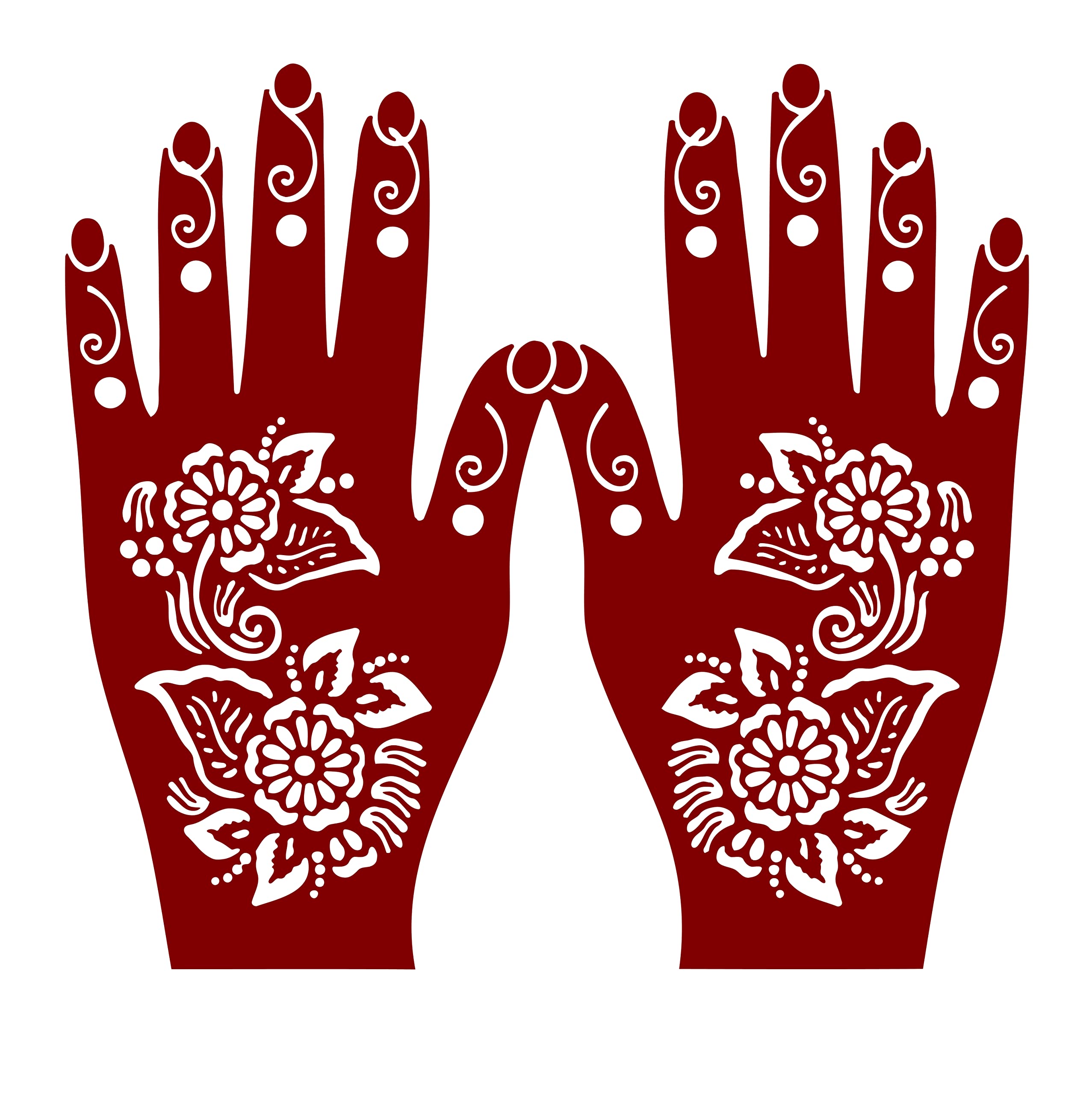 2 Pcs Indian Henna Tattoo Stencil Kit for Hands - Traditional Mehndi Design Set for Women & Girls | Easy Apply Temporary Tattoos | Perfect for Weddings, Festivals & Cultural Celebrations (D-1096)