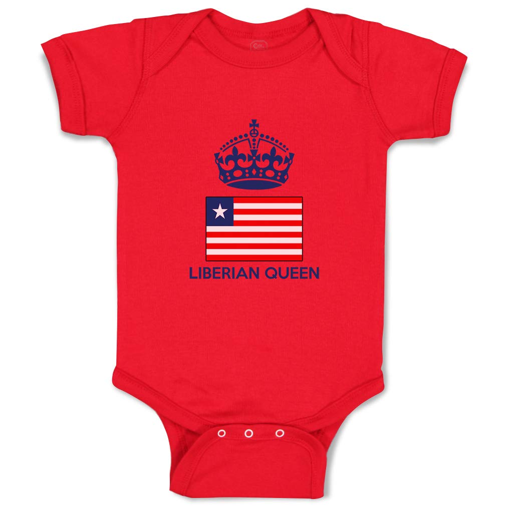 Custom Baby Bodysuit - Liberian Queen Crown Design - Funny Cotton Baby Clothes for Boys & Girls | Perfect for Birthdays, Photoshoots & Family Events