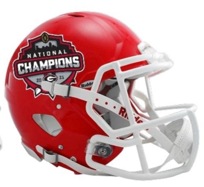 Georgia Bulldogs 2021 National Champions Riddell Speed Authentic Football Helmet - Perfect for Game Day, Collectors & Sports Memorabilia Displays