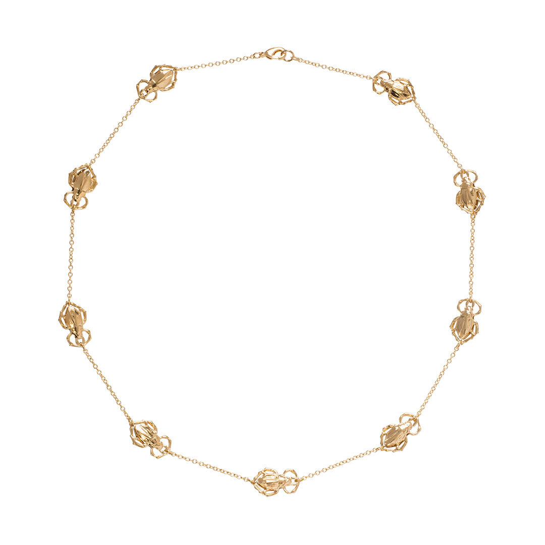 Goldbug Collection Short Bug Station Necklace - Elegant Insect Jewelry for Women, Perfect for Casual Wear & Nature Lovers