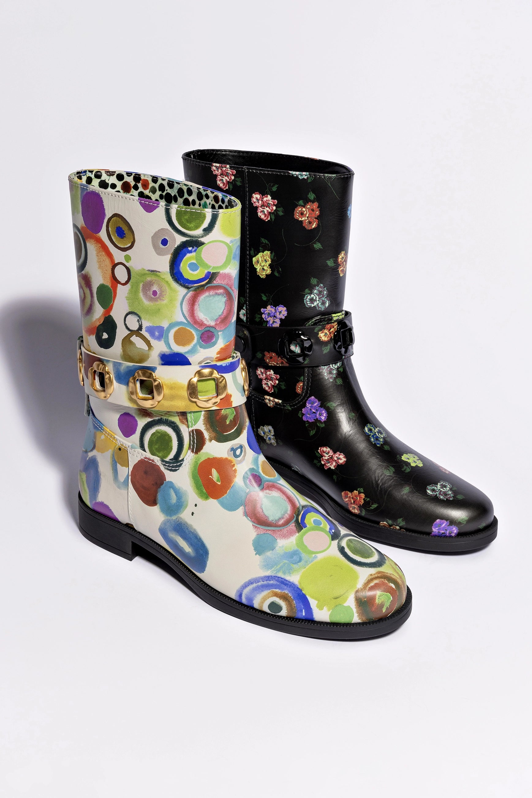 Larroudé x Libertine Milan Flat Bootie in Antique Primrose - Stylish Women's Ankle Boots for Fall & Winter Fashion | Perfect for Office, Date Night & Casual Outings