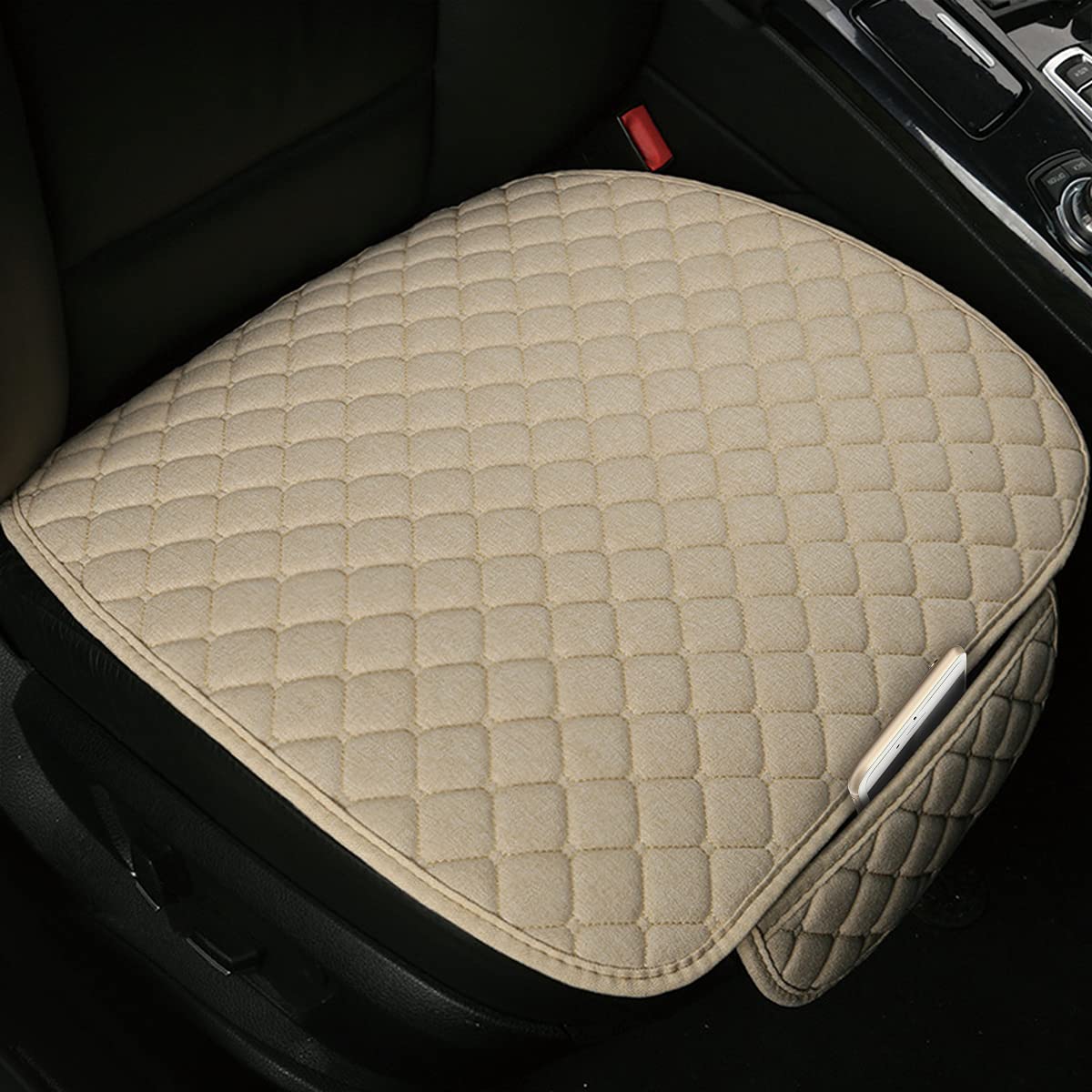 Breathable Universal Car Seat Cover Protector - Comfortable Cushion for Most Vehicles - Automotive Interior Seat Protector for Men & Women (Beige) | Perfect for Daily Commute, Road Trips & Long Drives