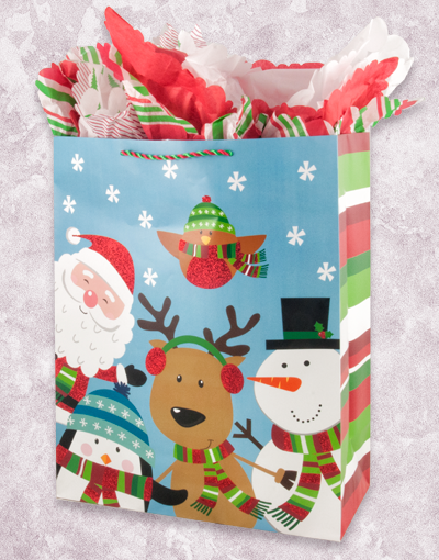 Jumbo Holiday Friends Gift Bags - Perfect for Christmas Presents, Party Favors & Festive Gift Giving