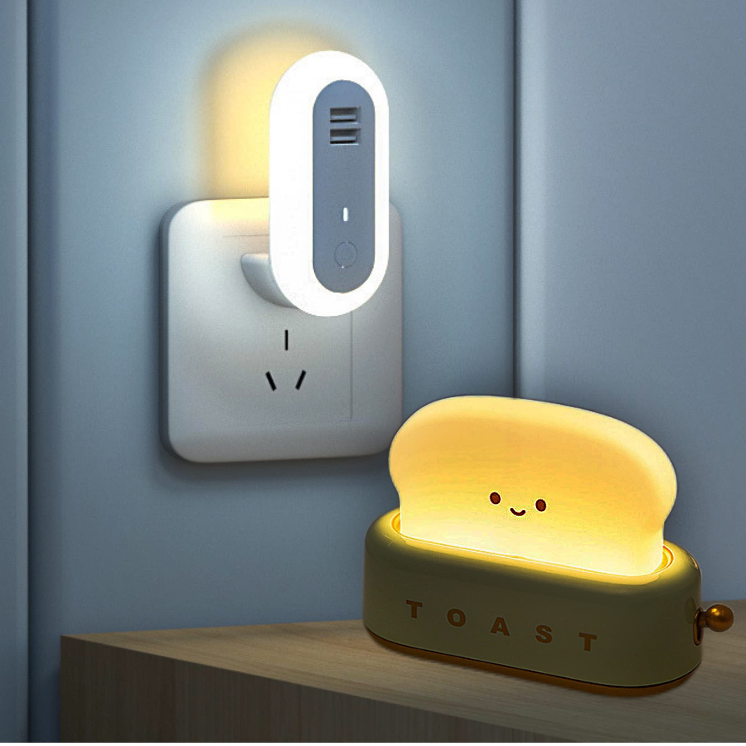 2Pcs Dimmable USB Rechargeable LED Night Light - Bedside Desk Lamp with Timer for Bedroom & Sleep Decor