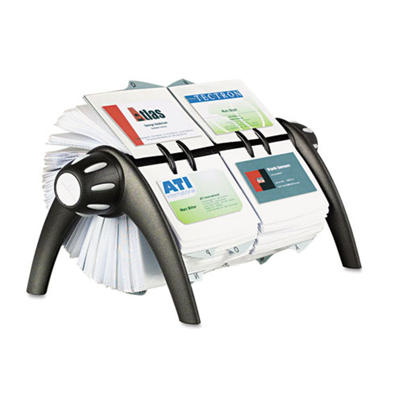 VisiFix Rotary Double Business Card File with 300 Pockets - Organize Contacts Efficiently for Office, Home, or Networking Events