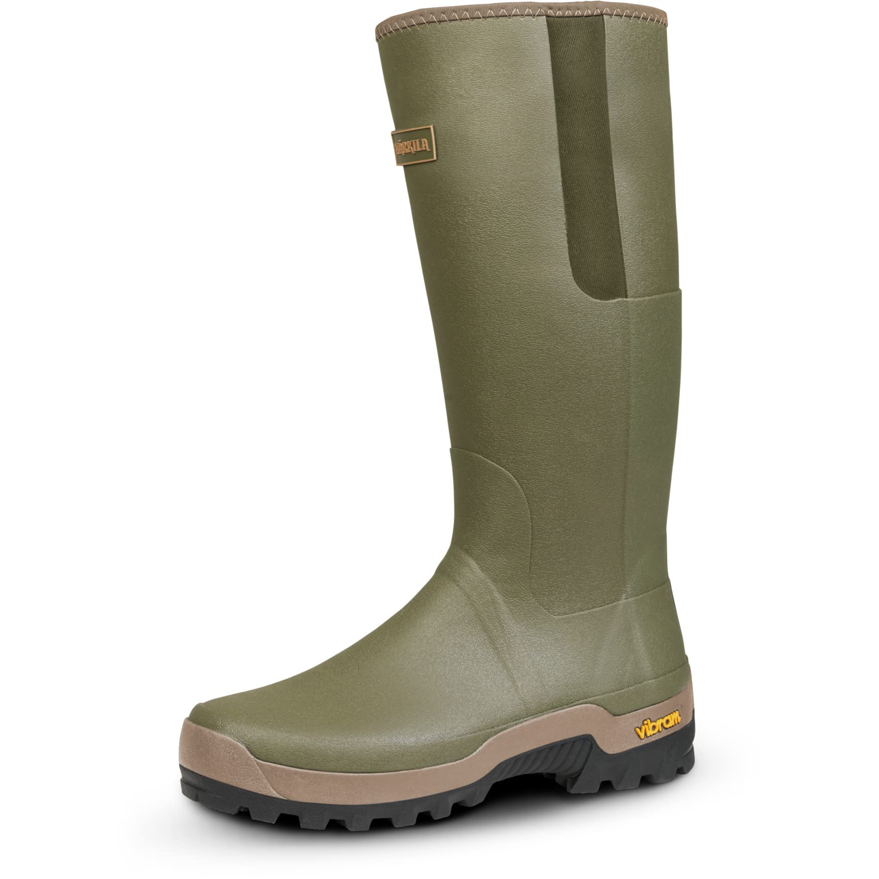 Orton Gusset Wellington Boots for Men & Women - Waterproof Dark Olive Rubber Rain Boots for Gardening, Farming & Outdoor Work