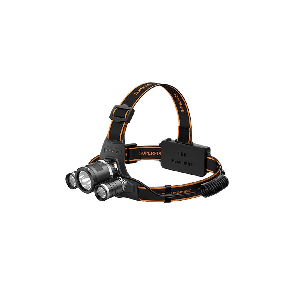 TONPOP LED Headlamp - 1000 Lumen Rechargeable Headlight with Long Beam Distance, Wide Lighting Area for Construction, Camping, Hiking & Outdoor Activities (Black)