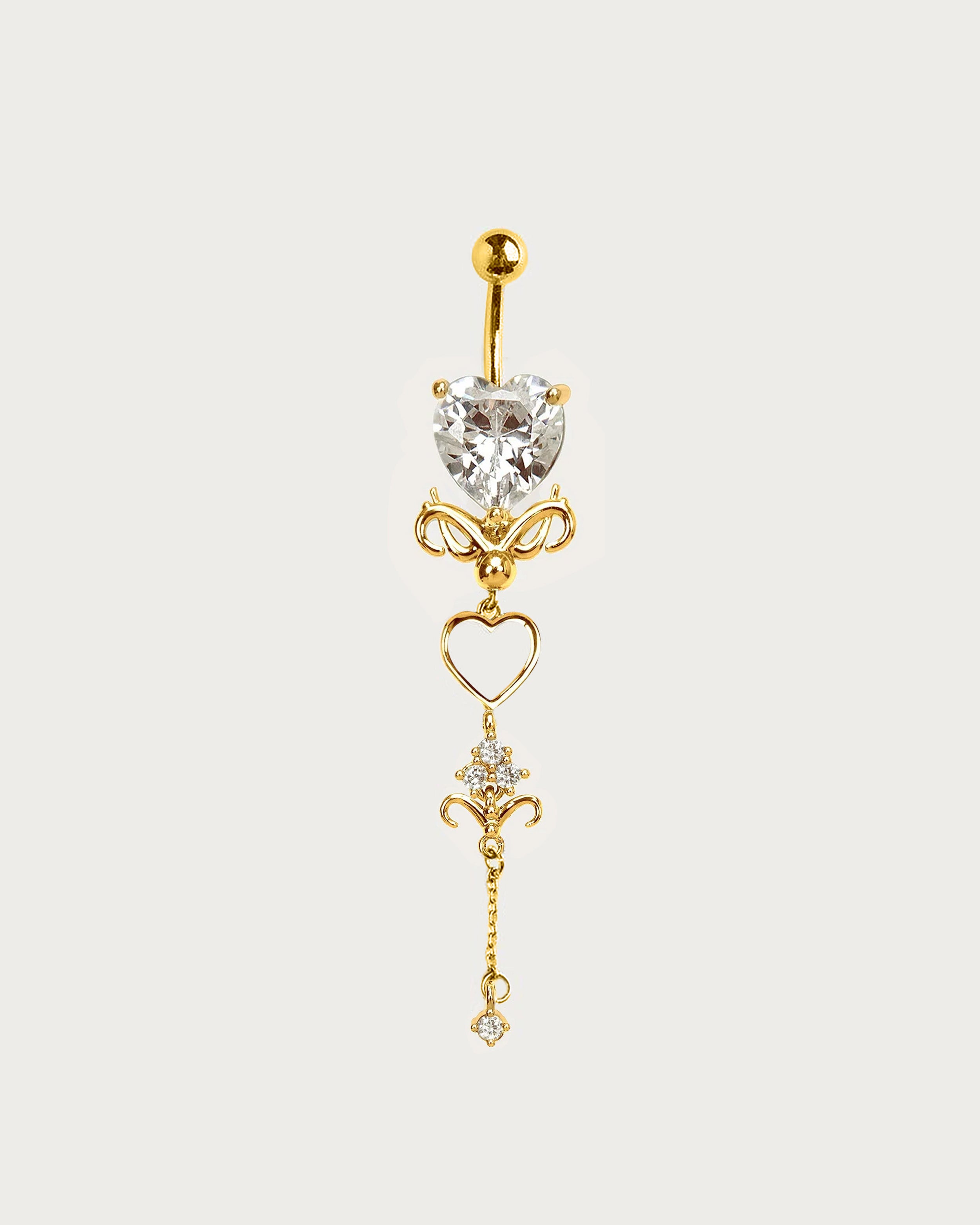 14K Gold Dripping Belly Ring Navel Bar - Elegant Body Jewelry for Women, Perfect for Parties, Beach & Everyday Wear
