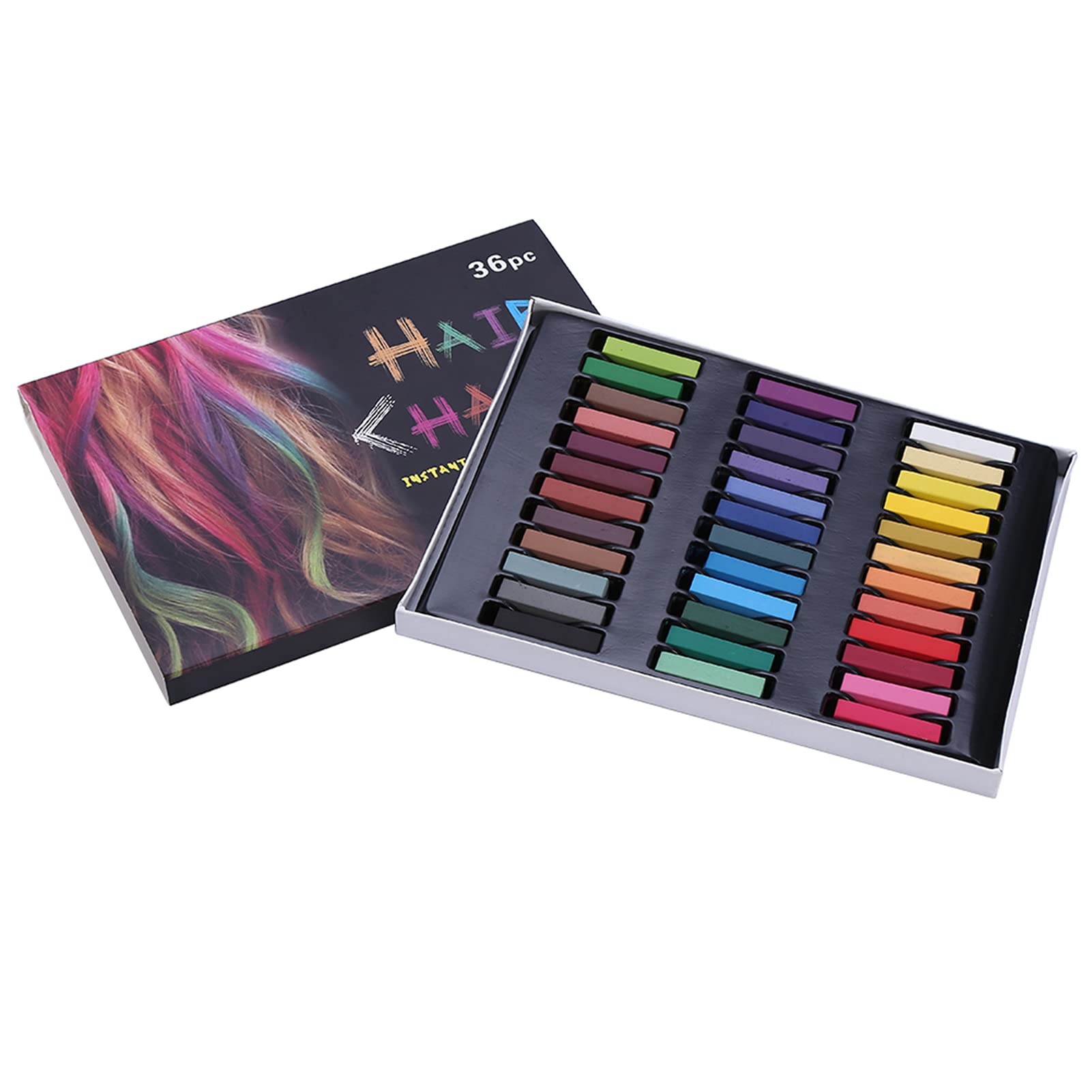 Vibrant Temporary Hair Chalk Kit - Non-Toxic & Washable Hair Color Chalks for Kids & Adults | Perfect for Parties, Halloween, Cosplay & Festivals