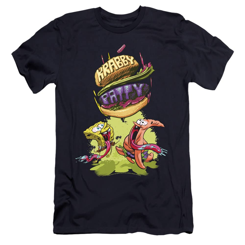 Spongebob Krabby Patty Sky Design - Unisex Adult Graphic T-Shirt | Soft Cotton Canvas Tee | Cartoon Character Apparel for Men & Women | Perfect for Cosplay, Casual Wear & Spongebob Fan Gifts