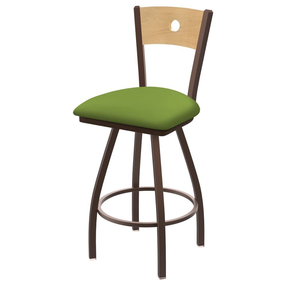 Holland Bar Stool Co. XL 830 Voltaire Swivel Bar Stool in Canter Kiwi Green - Modern Counter Height Stool for Kitchen Island, Home Bar & Breakfast Nook