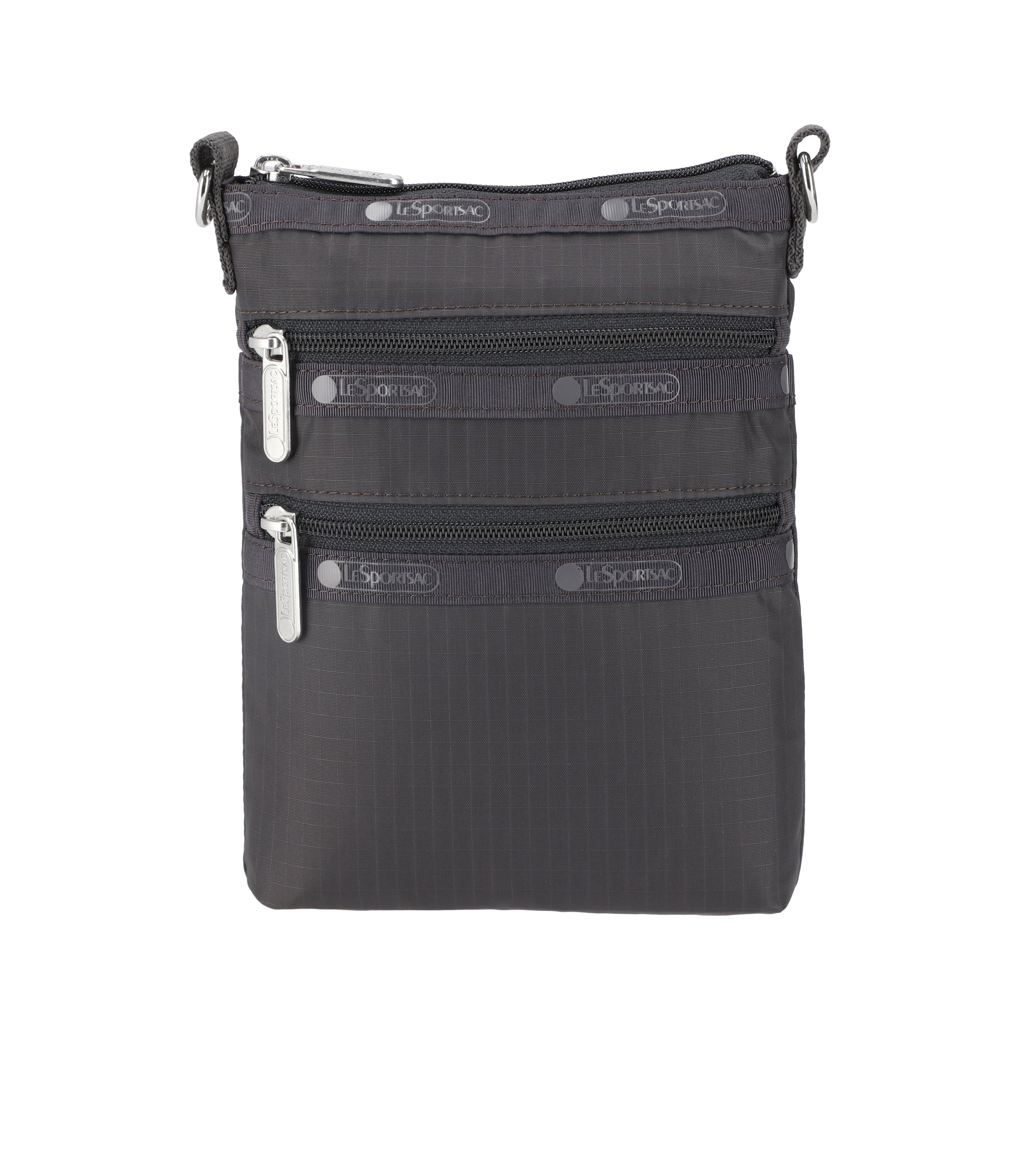 3-Zip Crossbody Bag in Thunder Grey (Style 4007 R112) - Perfect for Travel, Shopping & Everyday Use
