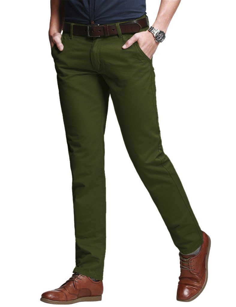 Men's Slim Fit Stretch Tapered Casual Pants - Comfortable Office Wear & Travel Chinos for Business Casual Outfits