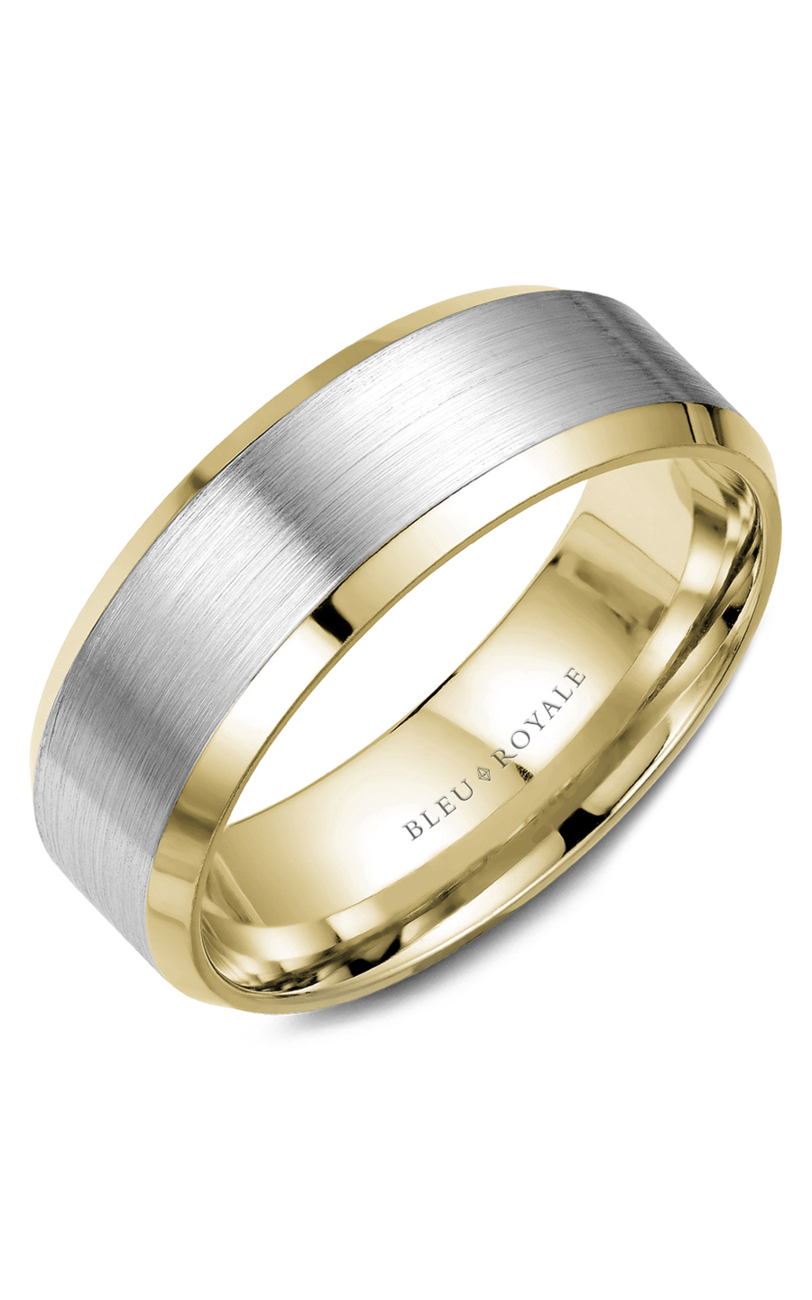 Bleu Royale Men's Wedding Band RYL 023WY75 - 14K White Gold Luxury Ring for Grooms & Engagement - Perfect for Weddings, Anniversaries & Special Occasions