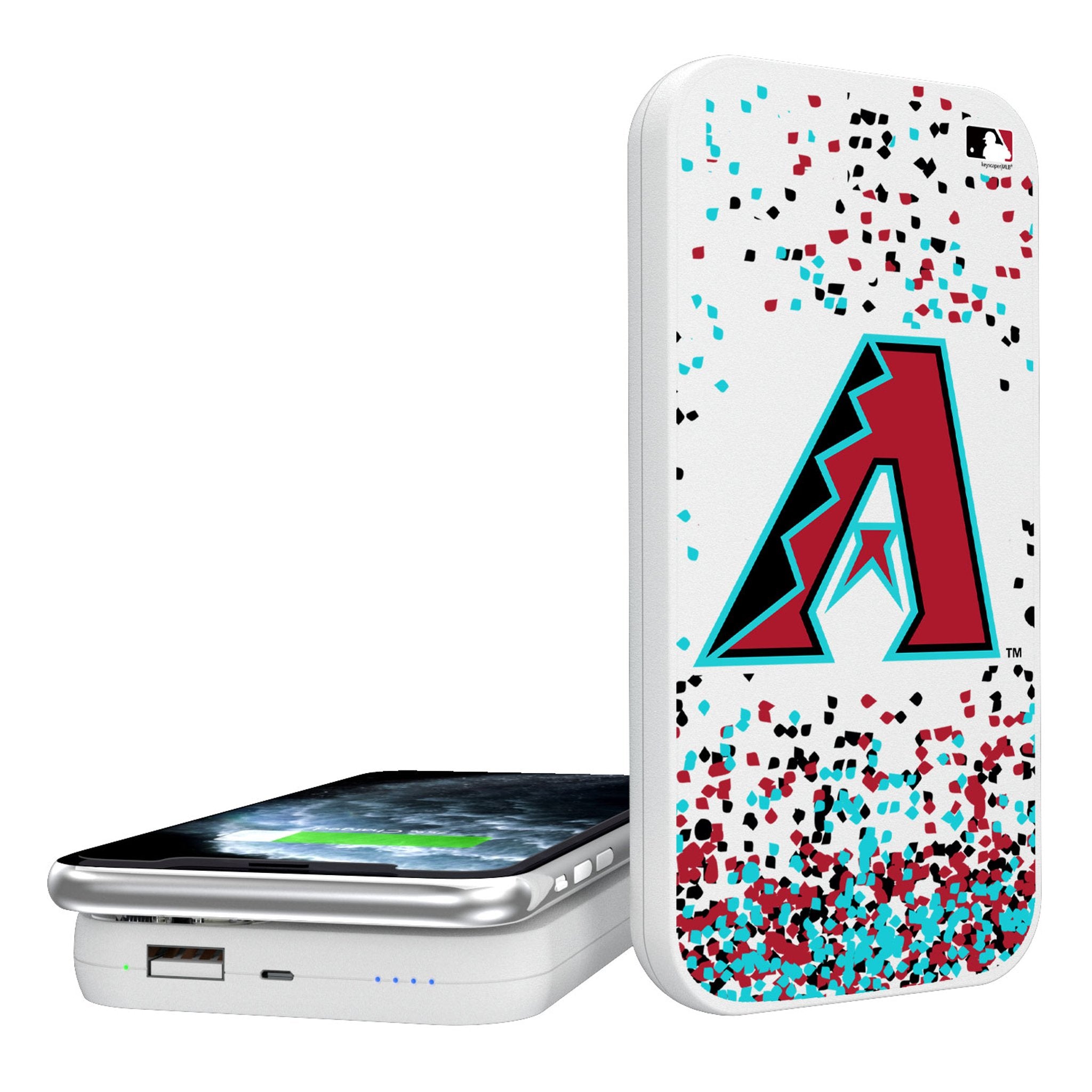 Arizona Diamondbacks 5000mAh Portable Wireless Charger Power Bank with Fast Charging for iPhone, Android - Perfect for Travel, Office & Game Day Accessories