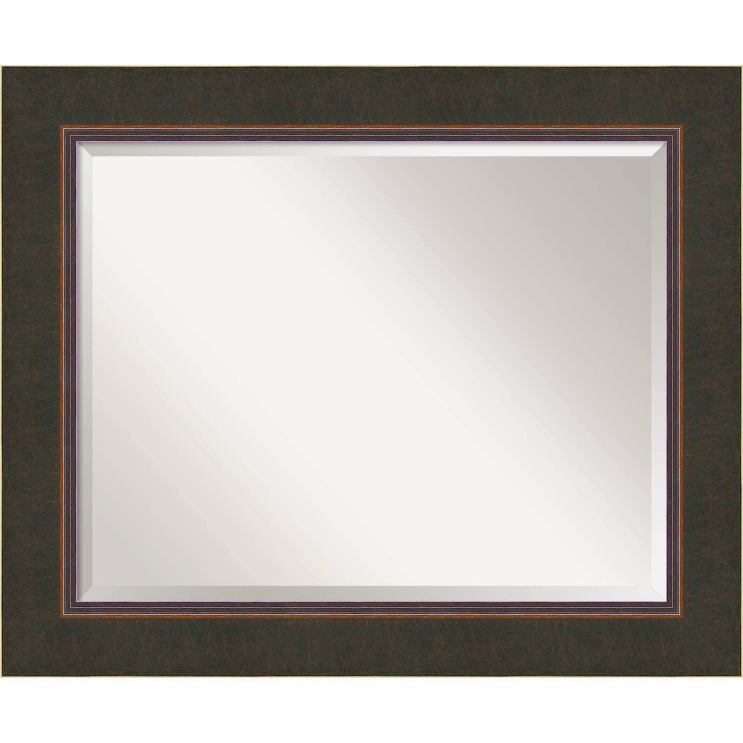 35 X 29-inch Large Bronze Wall Mirror with Beveled Glass - Traditional Brown Decorative Mirror for Living Room, Bedroom & Entryway (Includes Mounting Hardware)