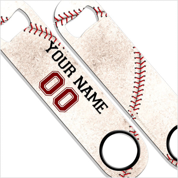 Personalized Speed Bottle Opener - Baseball Design - Perfect for BBQs, Tailgating & Sports Events