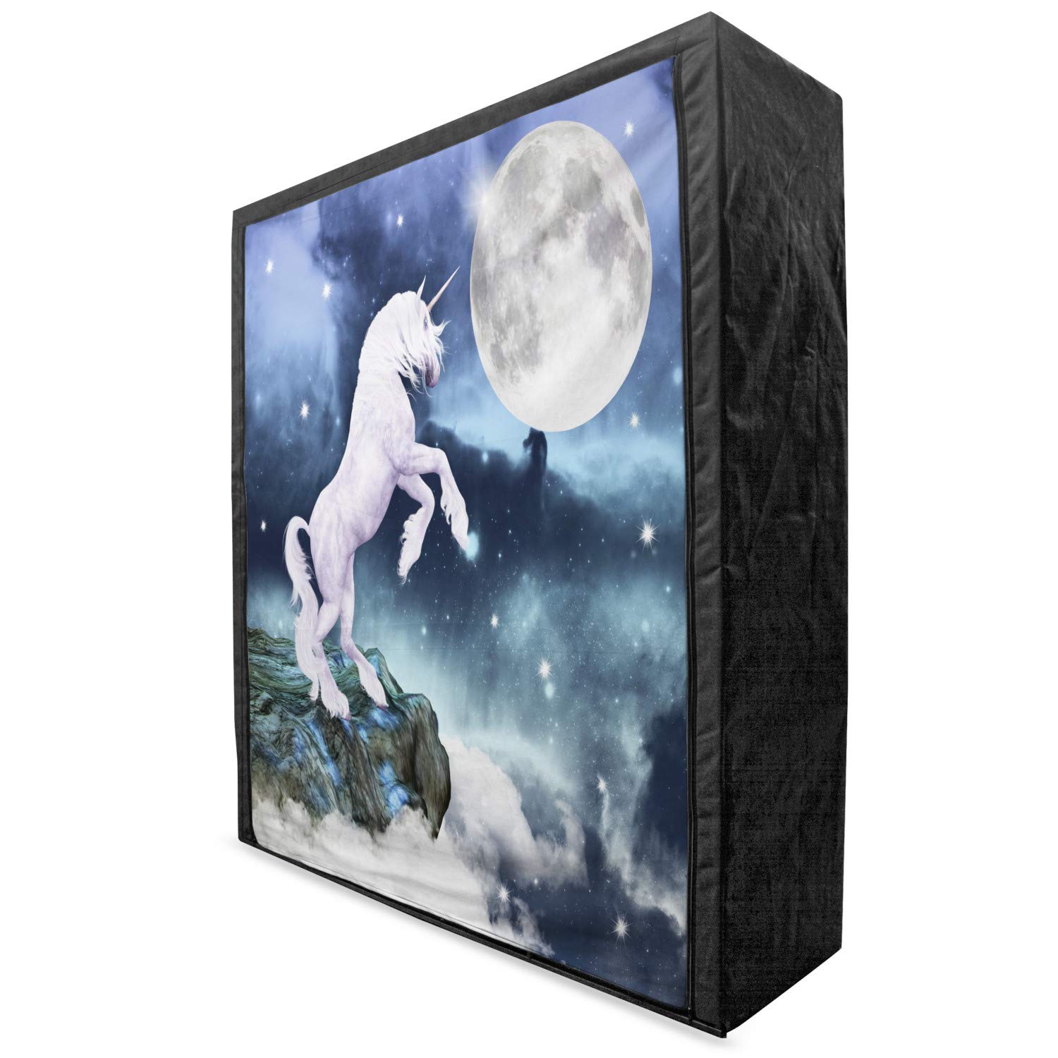 Ambesonne Unicorn Fabric Wardrobe - Portable Clothing Organizer with Shelves, 59