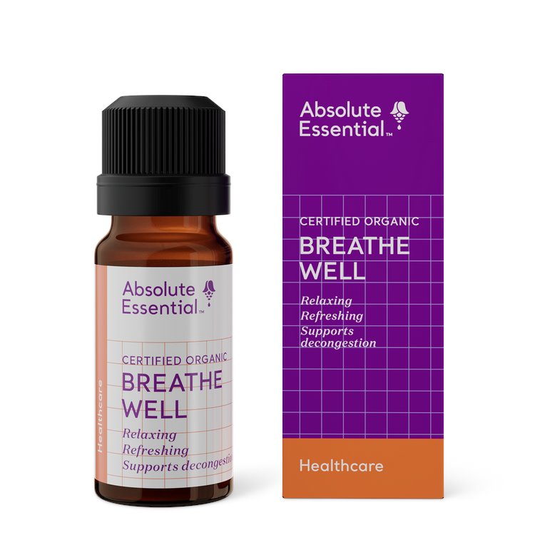 Absolute Essential Breathe Well Oil 10ml - 100% Pure Essential Oil for Respiratory Support, Aromatherapy & Diffuser Use - Perfect for Relaxation, Meditation & Cold Relief