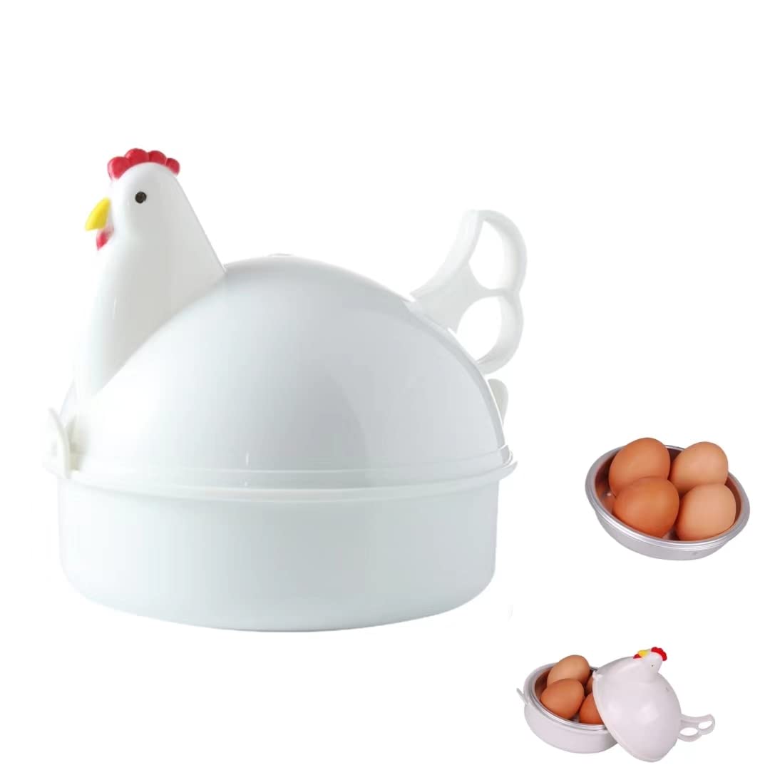 Egg Pod Electric Egg Cooker - Fast 6-Minute Hard Boiled Egg Maker & Steamer, White (4.8x3.6 Inches) - Perfect for Breakfast Meal Prep, Keto Diet & Healthy Snacks