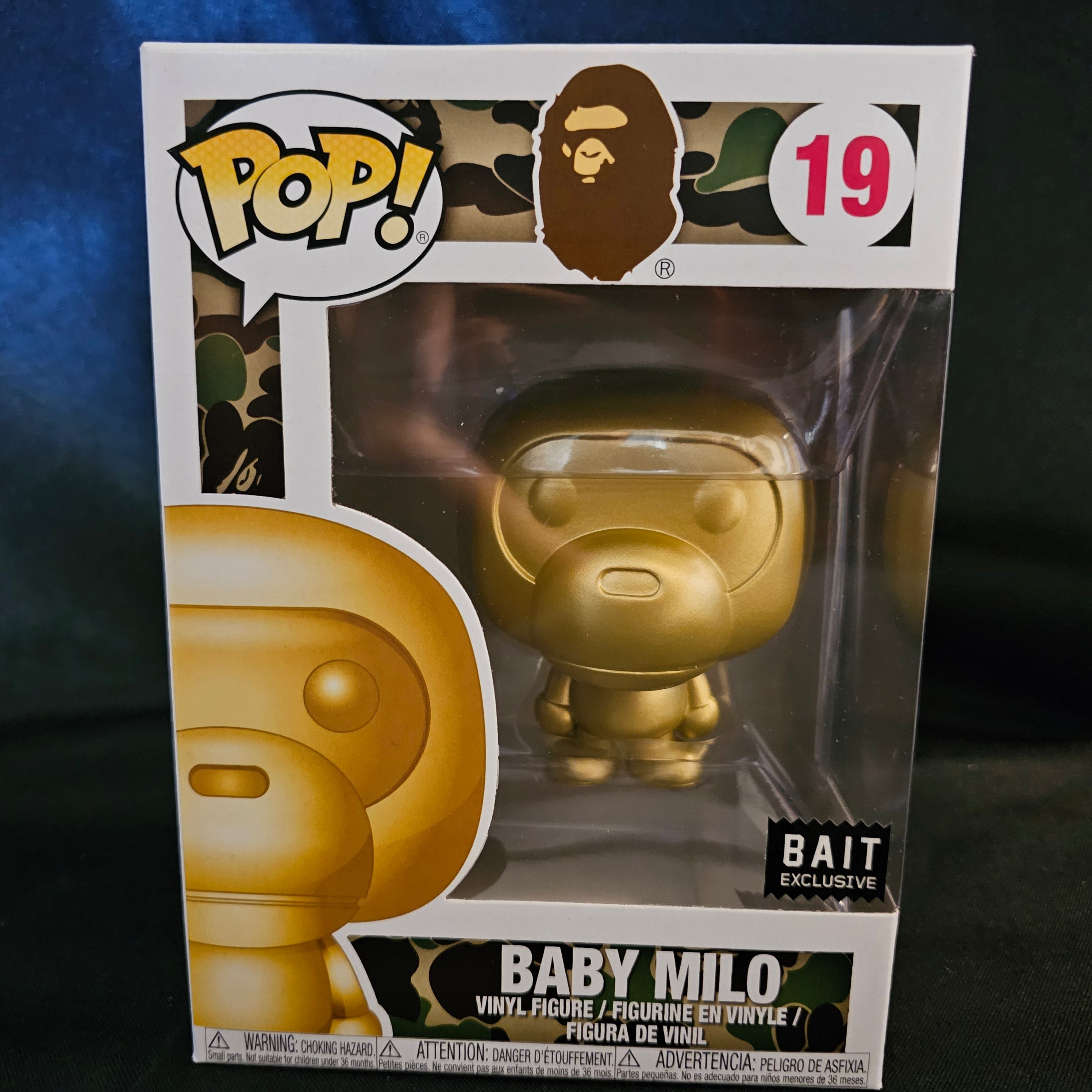 BAPE Pop! Vinyl Figure Gold Baby Milo Exclusive Collectible Toy - Limited Edition Anime Character Statue for Display, Gift & Home Decor