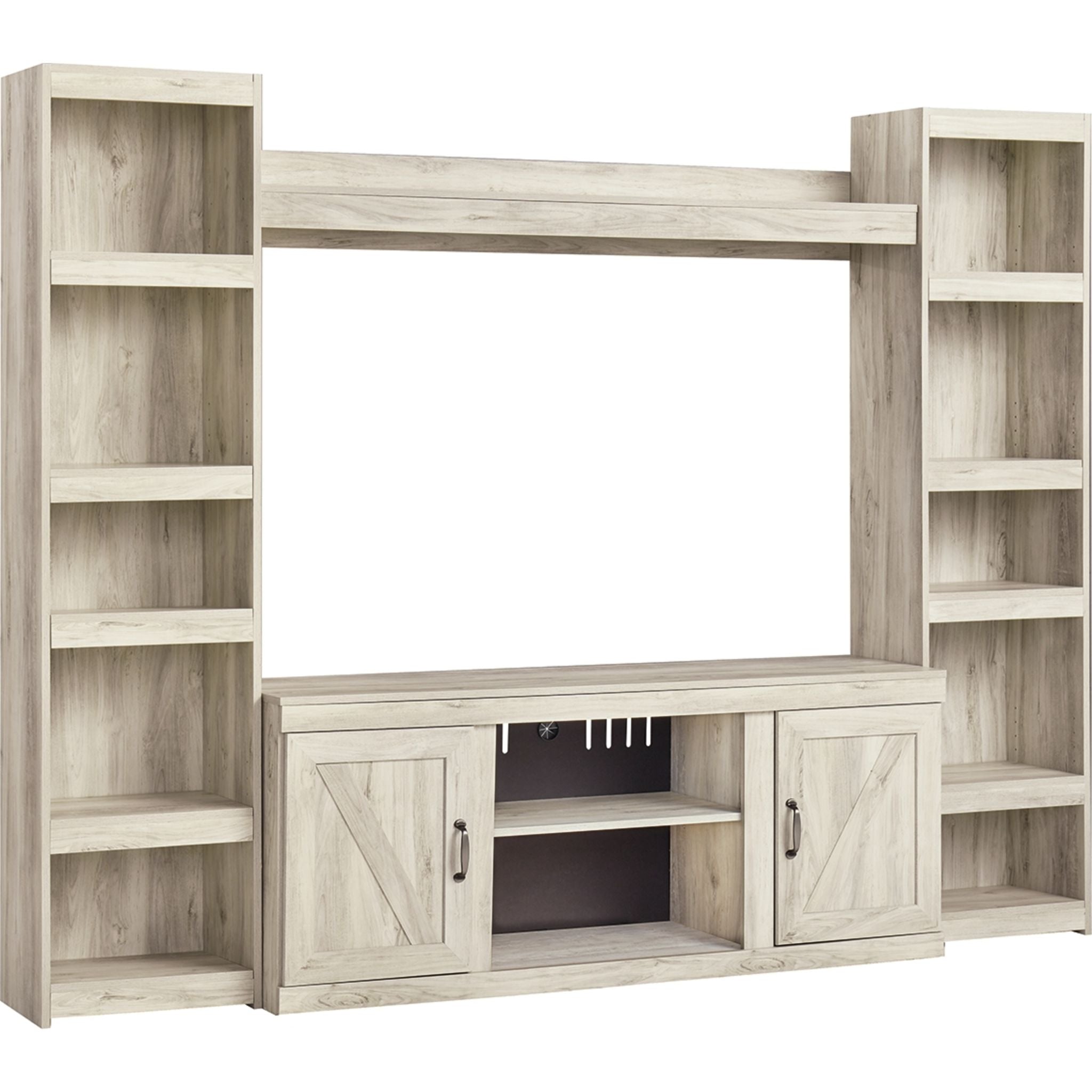 Bellaby 5-Piece Entertainment Unit TV Stand Set - Whitewash Finish for Living Room, Home Theater & Media Storage
