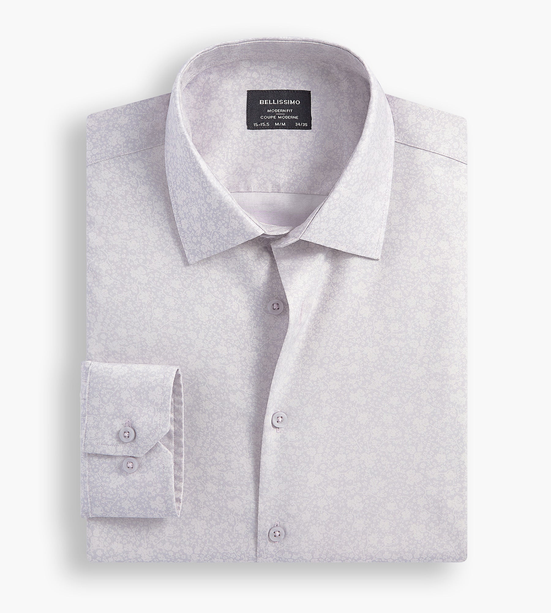 Modern Fit Non-Iron Printed Sateen Dress Shirt for Men - Business Casual & Formal Office Wear - Wrinkle Resistant Comfortable Work Shirt